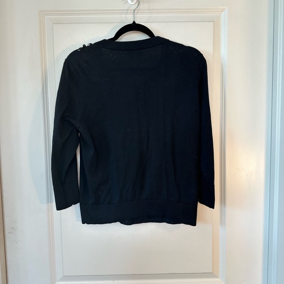Kate Spade Original Tula Black Black Beaded Embellish Cotton Cardigan Sweater, L - Picture 6 of 8
